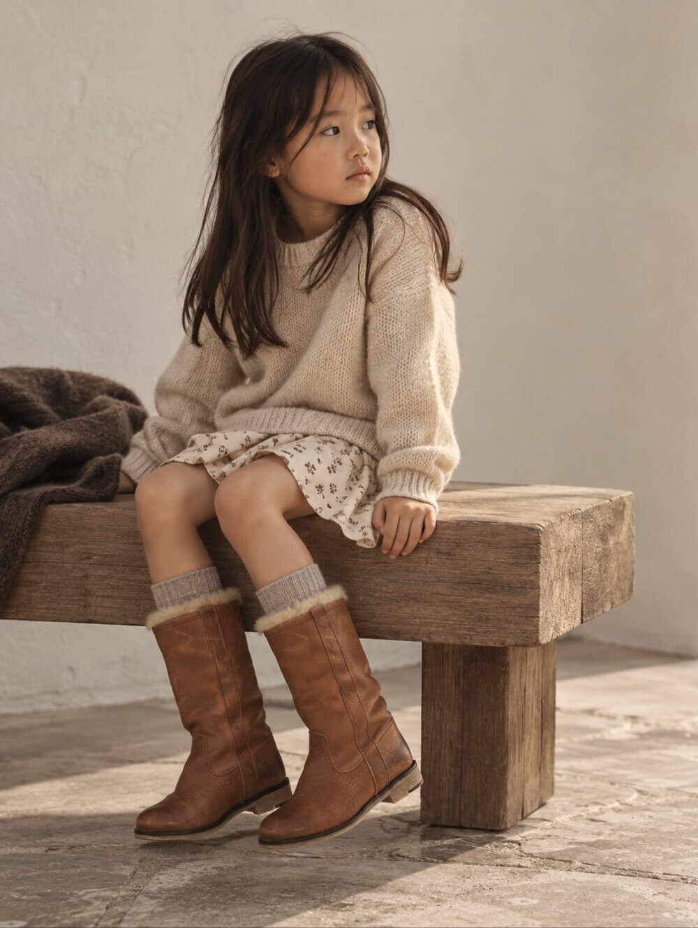 Zara Kids Brown Leather Faux Fur Lined Riding Boots EU 29 US 11.5